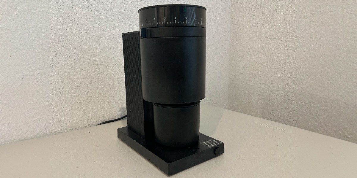 Fellow Opus Conical Burr Grinder on countertop