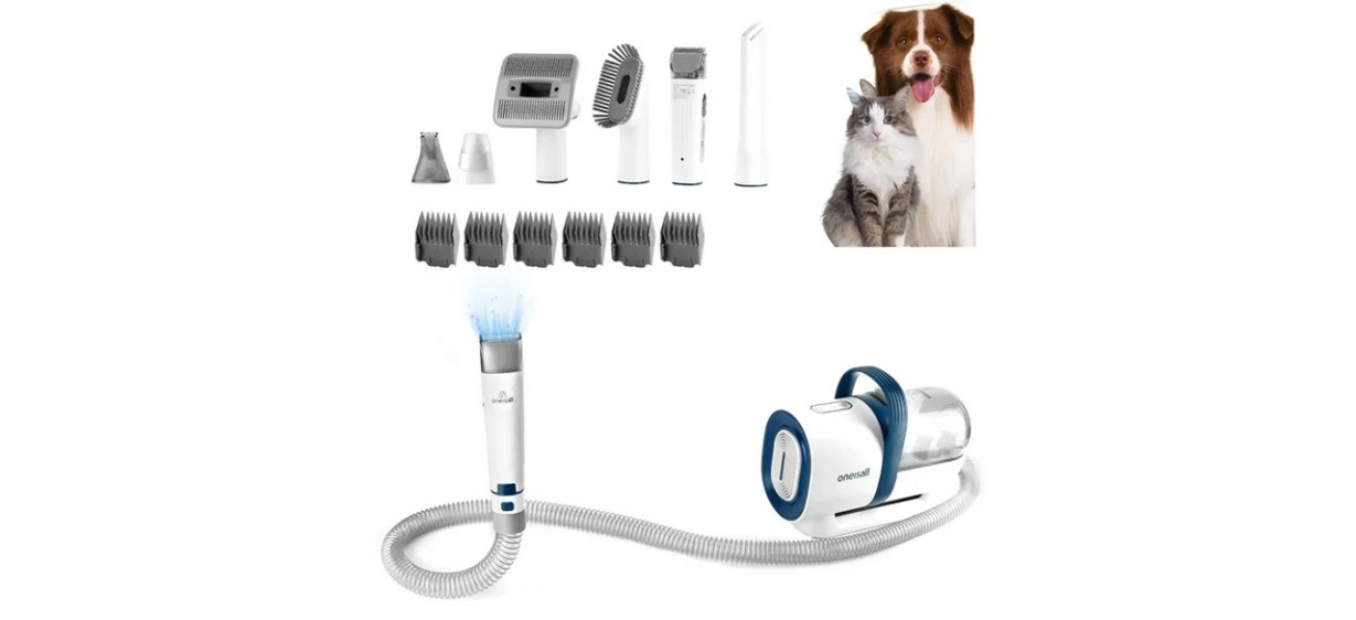 Oneisall 7-in-1 Dog Grooming Kit on white background