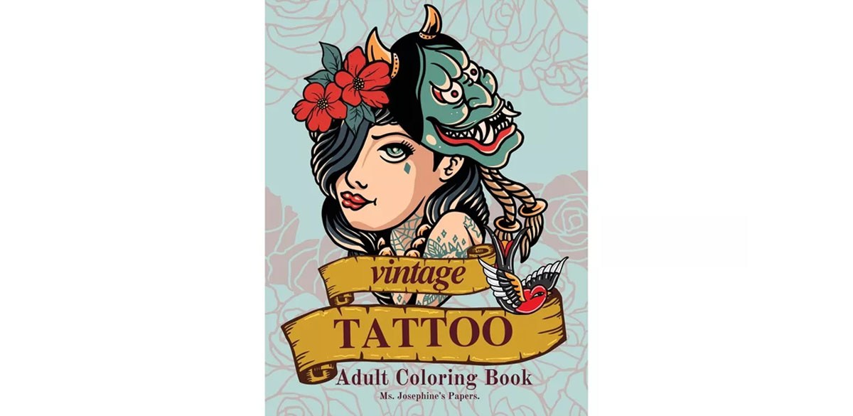 Vintage Tattoo Coloring Book - by Josephine's Papers (Paperback)