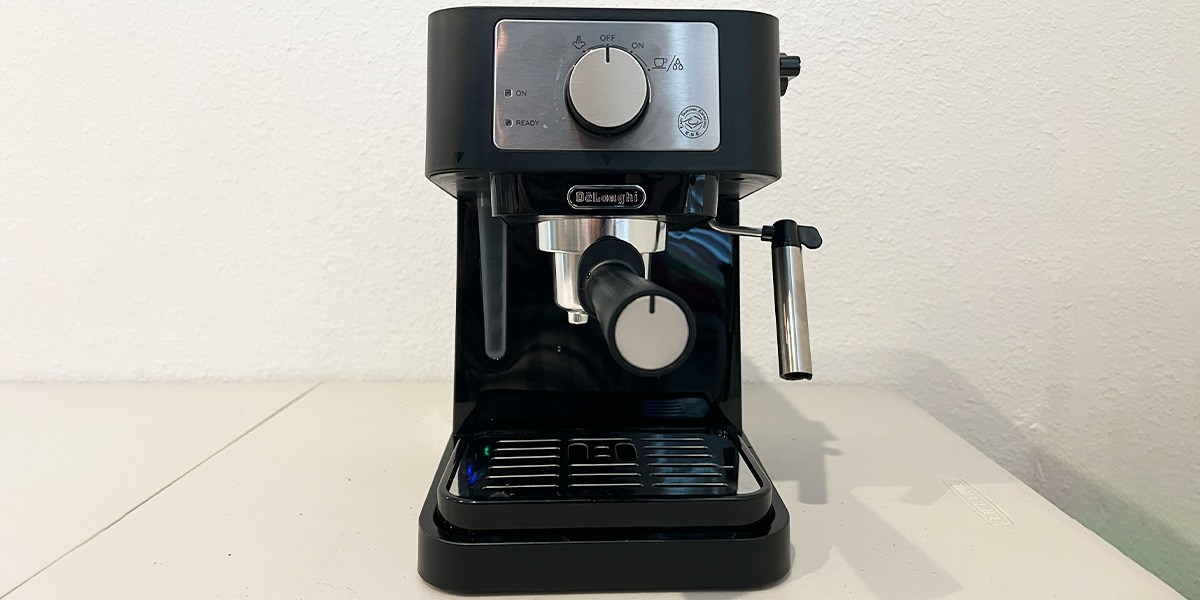 DeLonghi Stilosa Espresso Machine on counter