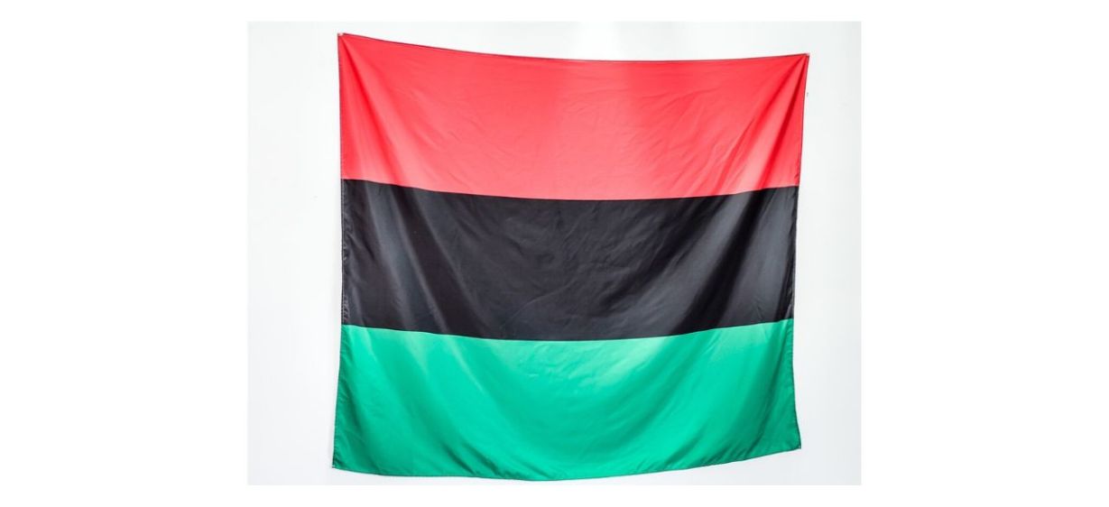 Ebony Heritage Co. Pan African flag (Bendera), with 3 horizontal stripes (red, black and green)
