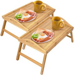Greenco Bamboo Foldable Breakfast Desk