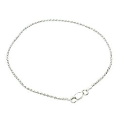 Joyful Creations Sterling Silver Diamond-Cut Rope Chain Anklet