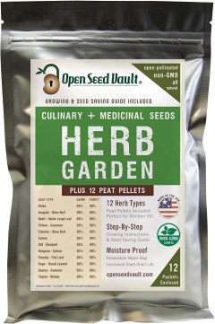 Open Seed Vault 100% NON-GMO Heirloom Culinary and Medicinal Herb Kit