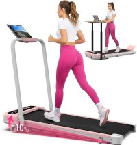WELLFIT Walking Pad with 10% Incline and Handle Bar