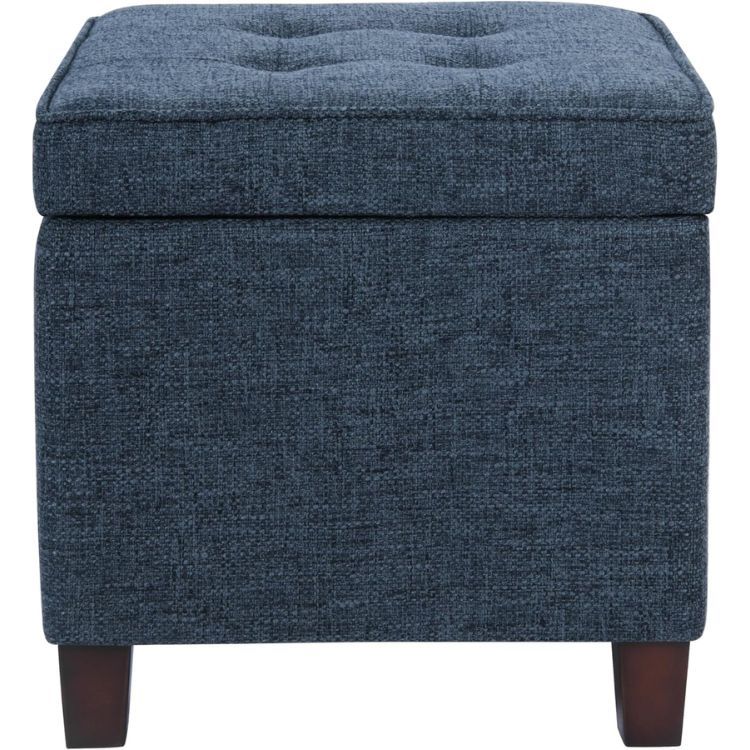 HomePop Leatherette Tufted Square Storage Ottoman