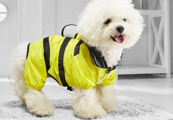 XUANNISEN Pet Dog Raincoat Hooded Poncho Waterproof Jacket Suitable for Small and Medium-Sized Dogs XS,Bee