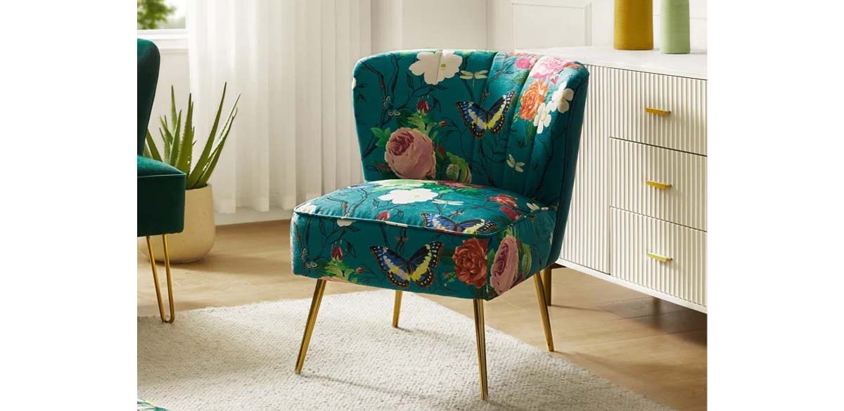 Kelly Clarkson Adelynn Felicia Velvet Barrel Chair with Tufted Back