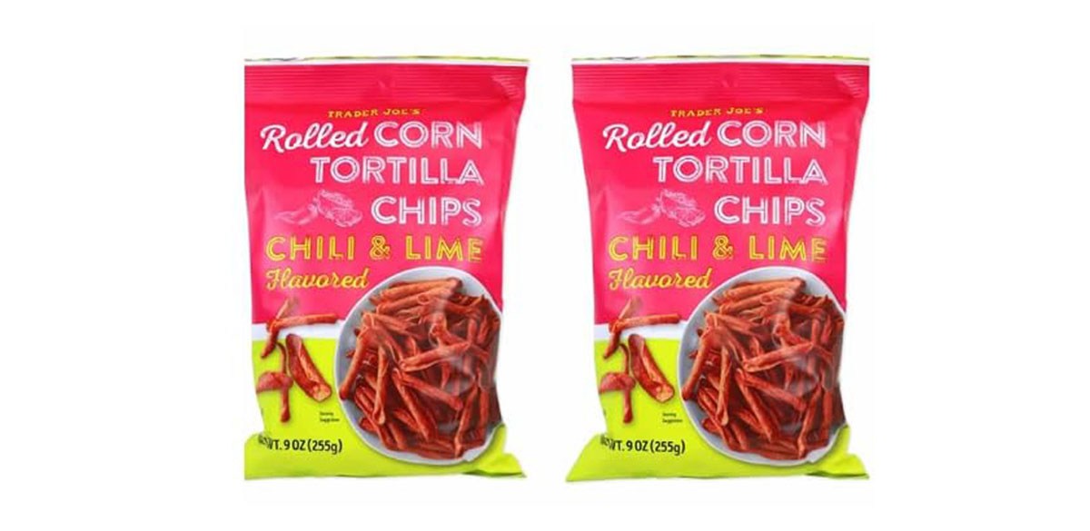 Trader Joe's Rolled Corn Tortilla Chips, Chili &amp; Lime Flavored, 2 Pack
