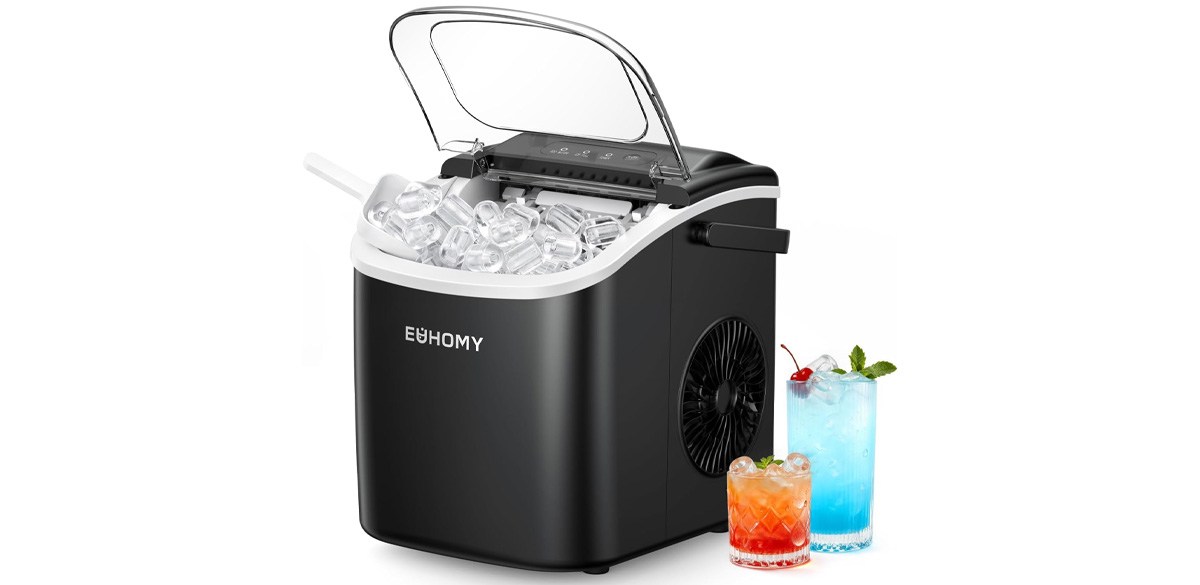 EUHOMY Countertop Ice Maker Machine with Handle