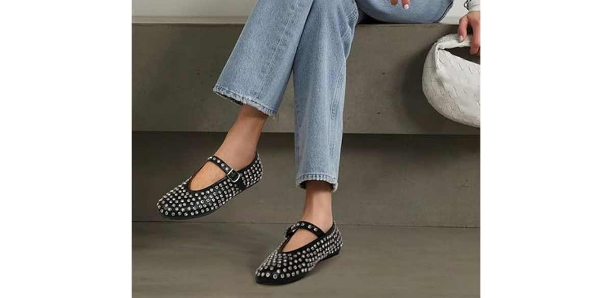 MICIFA Rhinestone Ballet Flats
