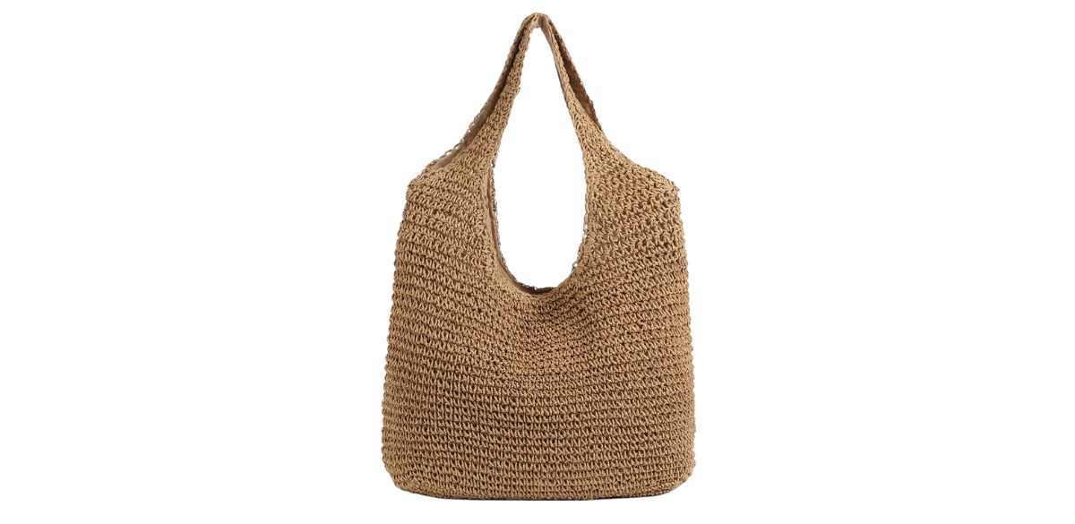 QTKJ Handwoven Soft Large Straw Shoulder Bag