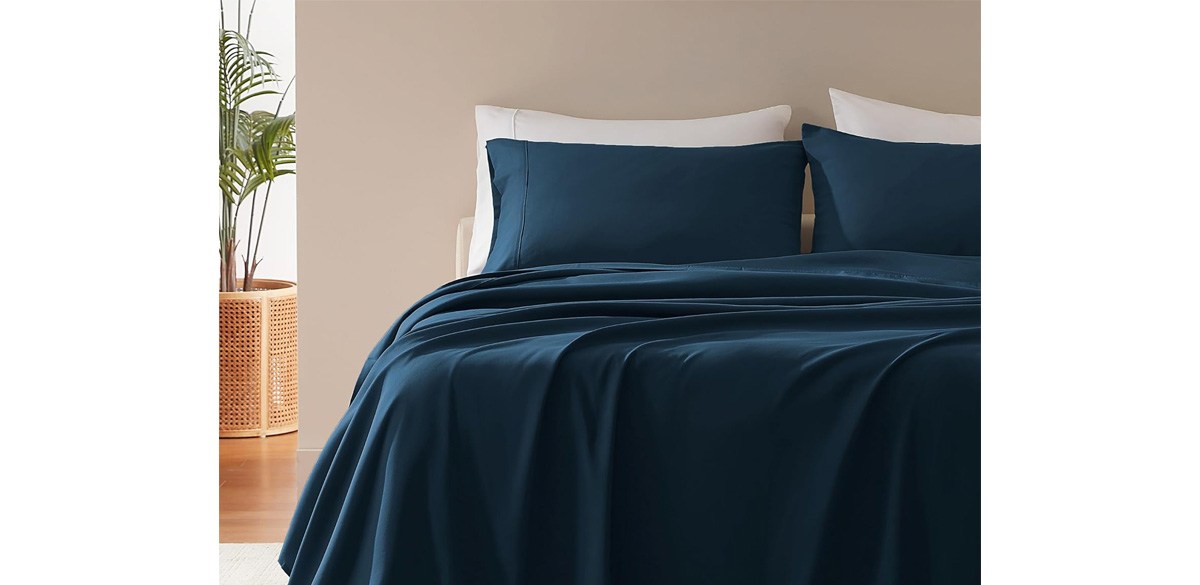 SLEEP ZONE Nanotex Super Soft Cooling Queen Bed Sheets Set