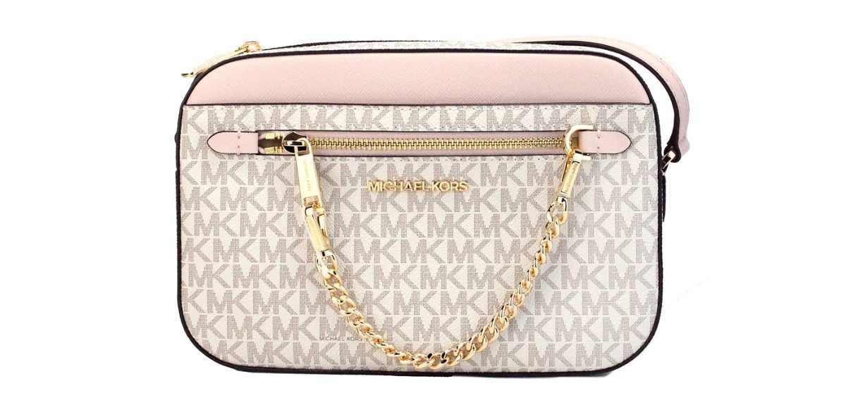 Michael Kors Adult Saffiano Leather Chain Zip Crossbody Handbag