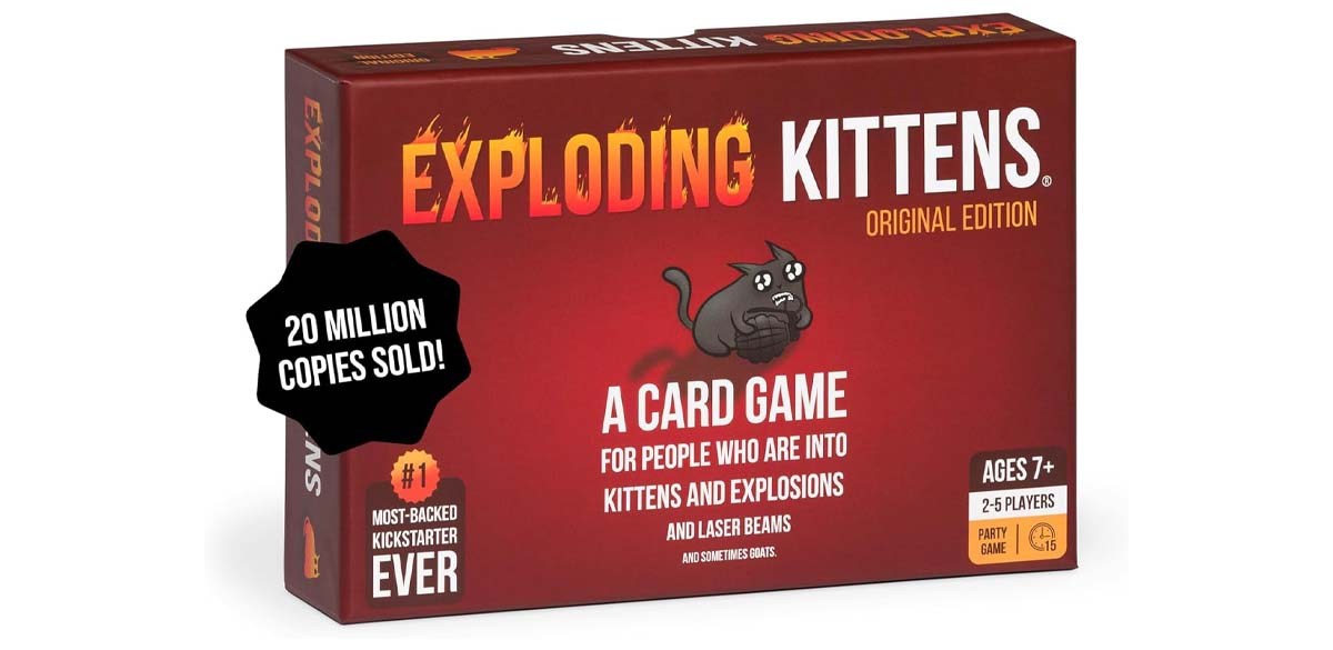 Exploding Kittens Original Edition card game in red box