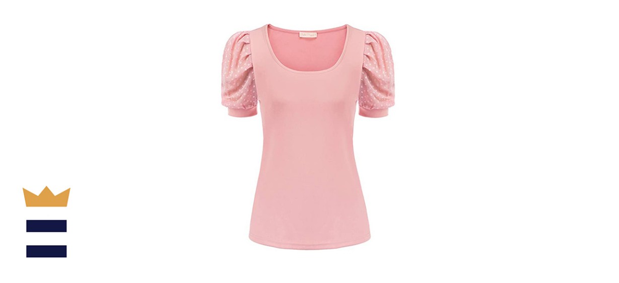 Belle Poque Women’s Elegant Puff-Sleeve Top
