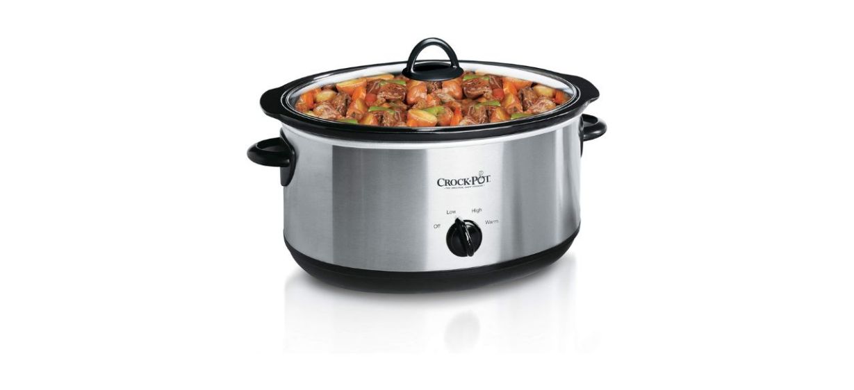 Crock-Pot 7 Quart Oval Manual Slow Cooker on white background