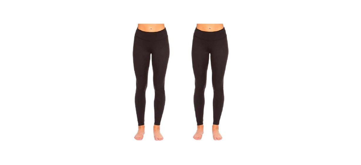 Best Felina Wide Waistband Sueded Lightweight Leggings 2-Pack