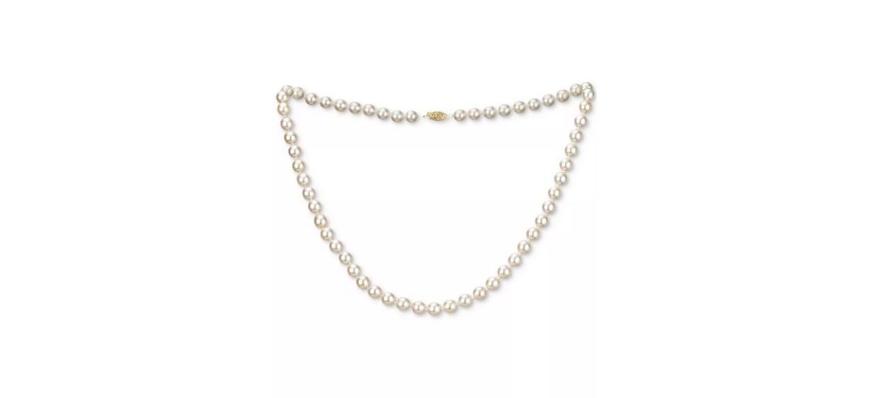 Best Macy’s White Akoya Cultured Pearl 18-Inch Collar Necklace