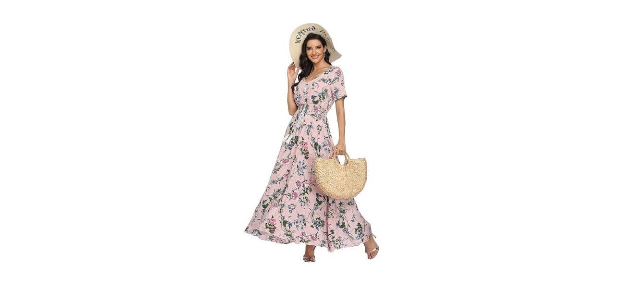 VintageClothing Floral Button Up Maxi Dress