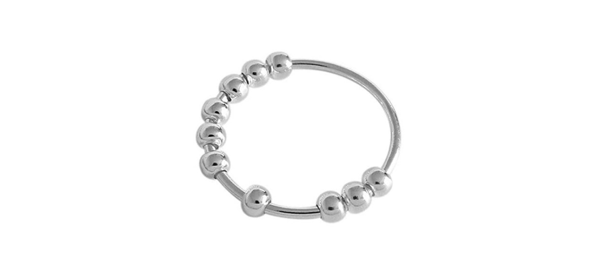 BLBLJERY 925 Sterling Silver Anxiety Ring