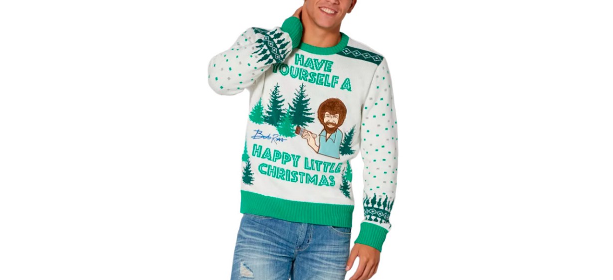 Light-Up Bob Ross Christmas Sweater  ​