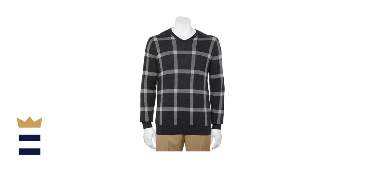 Croft &amp; Barrow Regular-Fit Patterned Easy-Care V-neck Sweater