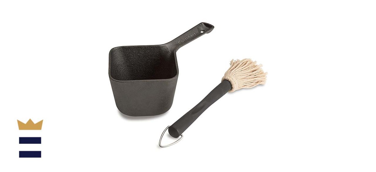 Cuisinart Outdoor Grilling Cast Iron Basting Brush and Basting Pot