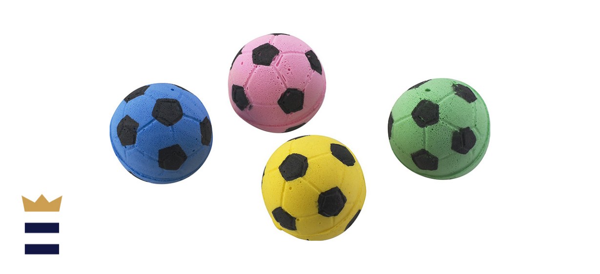 Ethical Pet Four-Pack of Sponge Soccer Cat Ball Toys