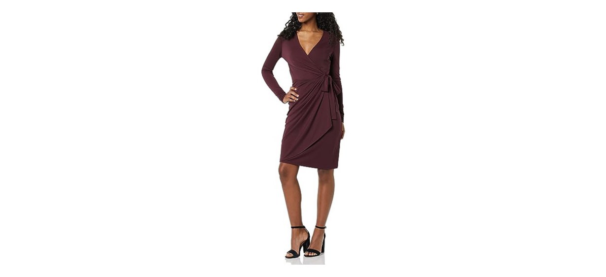 Amazon Essentials Women's Long Sleeve Classic Wrap Dress
