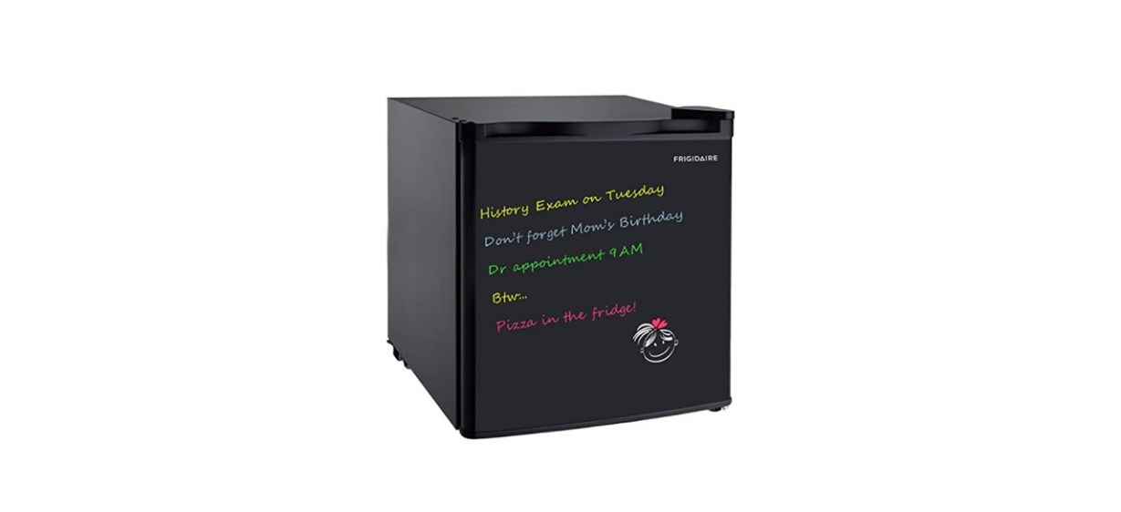 FRIGIDAIRE BLACK 1.6 Cu Ft Compact Dorm Fridge with Dry Erase Board, Black