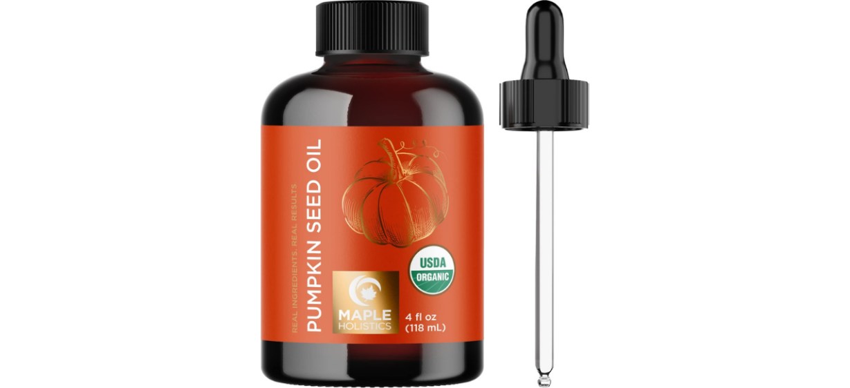 Maple Holistics pumpkin-seed oil with dropper