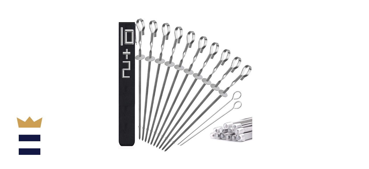 Kabob Skewers for Grilling Metal Flat BBQ Skewers