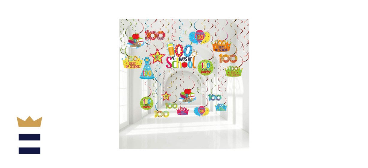 Sumind Store 30 Pieces of 100 Days of School Hanging Swirls