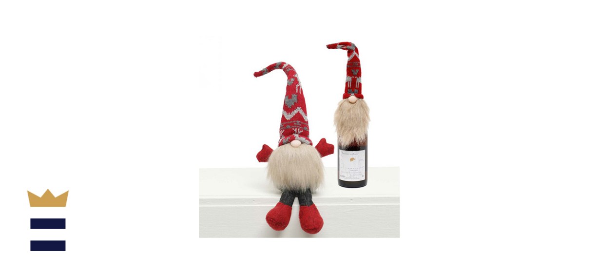 The Holiday Aisle 2 Piece Erik Gnome Shelf Sitter Plush Décor and Bottle Topper Set