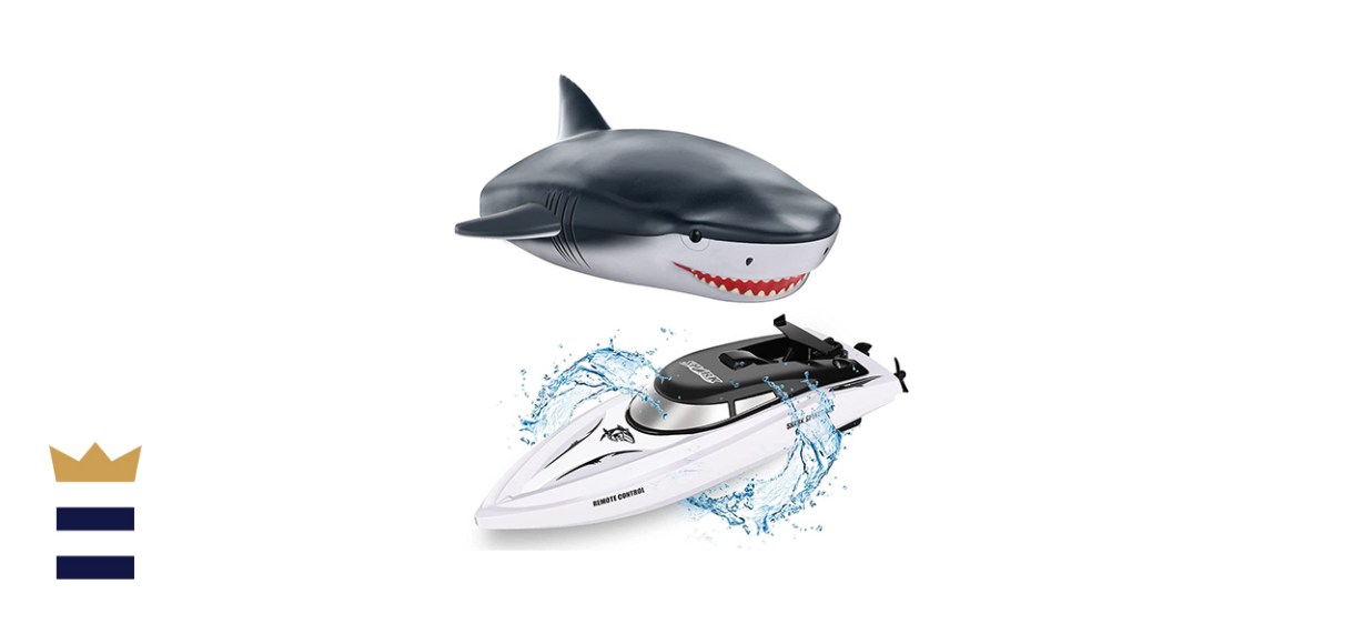TIME4DEALS Remote Control Boat for Pool Lake Pond - 2 in 1 Kids RC Boat Shark Toy Boat