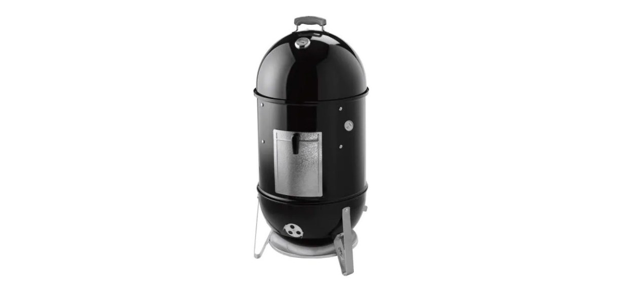 Webber 18 in. Smokey Mountain Cooker Smoker in Black with Cover and Built-In Thermometer