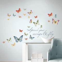 RoomMates Lisa Audit Butterfly Quote Peel and Stick Wall Decals