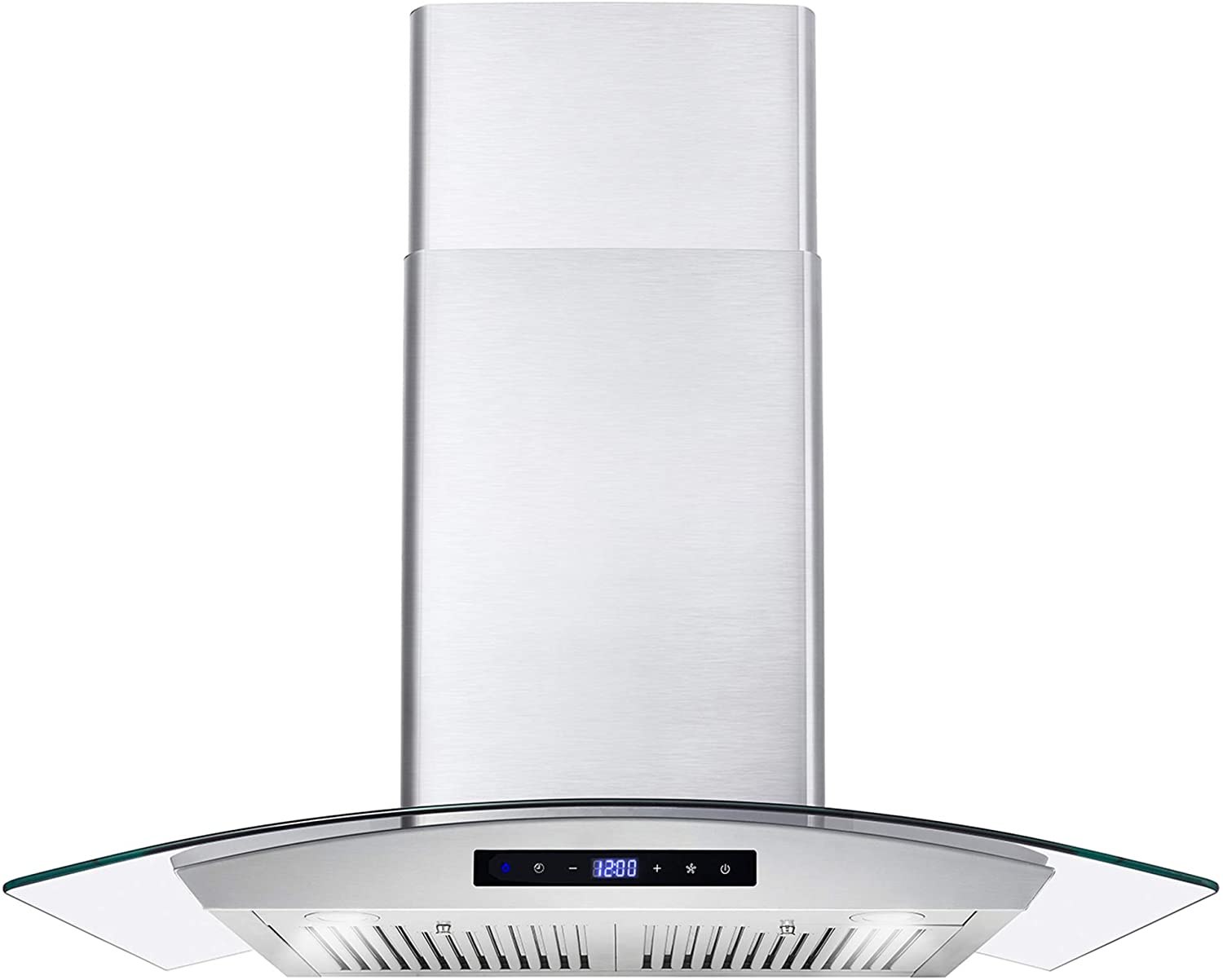 Cosmo 30&quot; Wall Mount Range Hood with Tempered Glass Visor