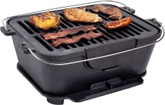 Bruntmor Pre-Seasoned Hibachi-Style Portable Cast Iron Charcoal Grill