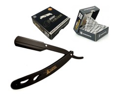 Classic Samurai Folding Shavette with 100 Count Derby Blades