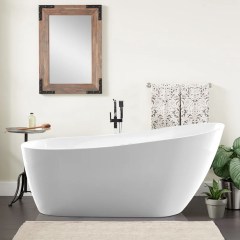 WoodBridge 71" x 31.5" Freestanding Acrylic Bathtub with Faucet