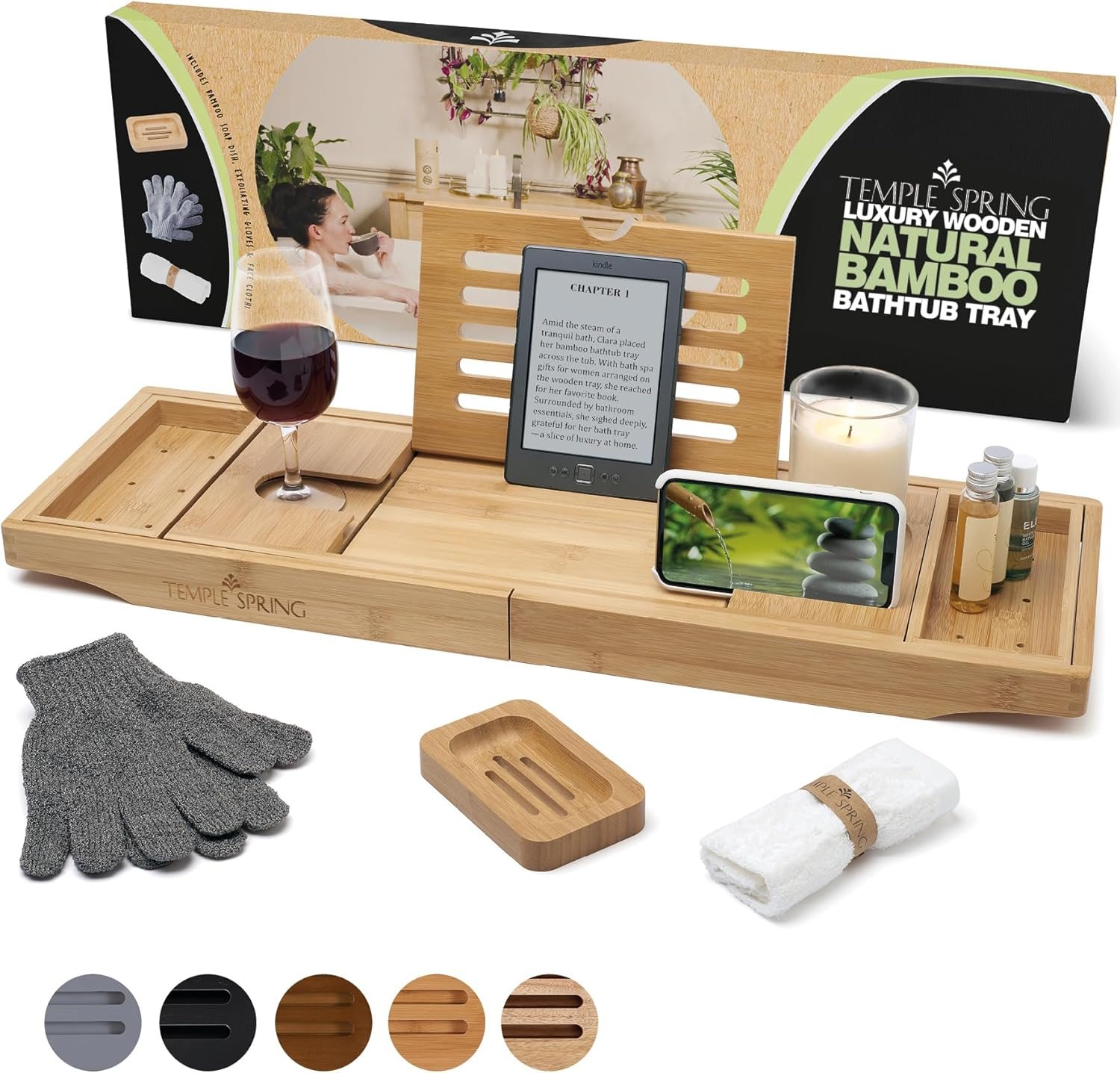 Temple Springs Wooden Bathtub Tray