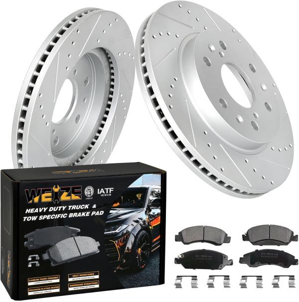 Weize Front Disc Brake Pads and Rotors Kit