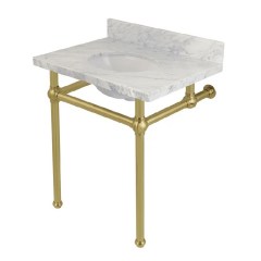 Kingston Brass 33.25" Templeton Marble Console Sink with overflow and metal legs