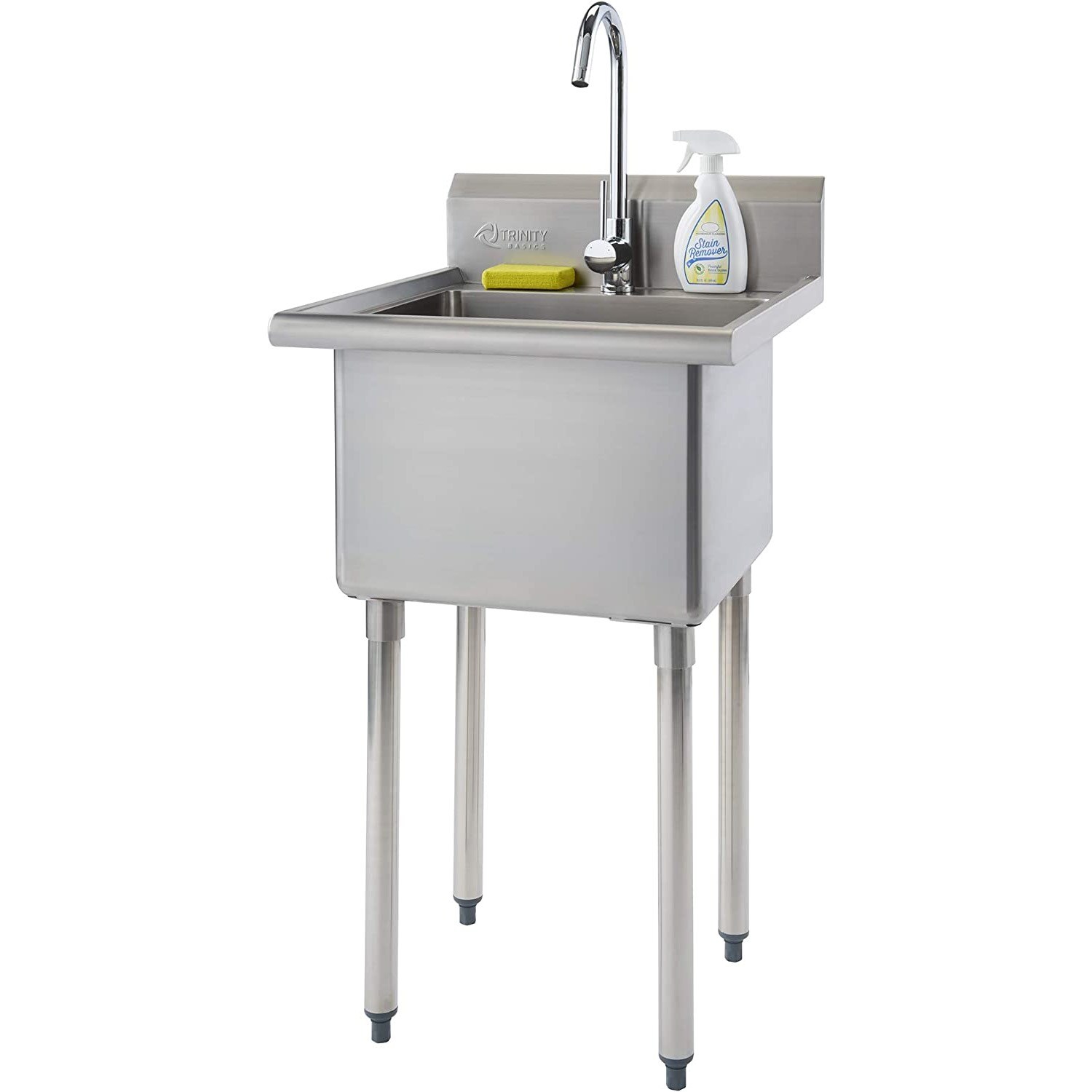 Trinity Basics Stainless Steel Utility Sink with Faucet