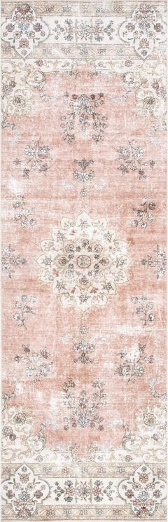 nuLOOM Ren Vintage Floral Machine Washable Ultra Thin Runner Rug