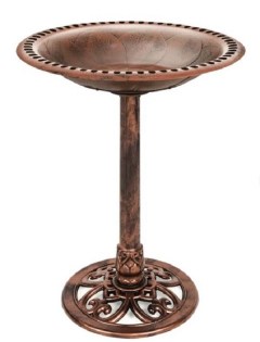 Fleur De Lis Living Mccleskey Resin Birdbath