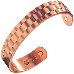 Earth Therapy Pure Copper Magnetic Heavyweight Cuff Bracelet for Men