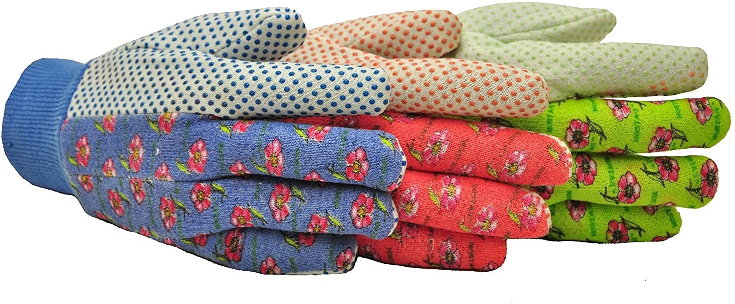 G&amp;F Products Women&#039;s Soft Jersey Garden Gloves, 3-Pack